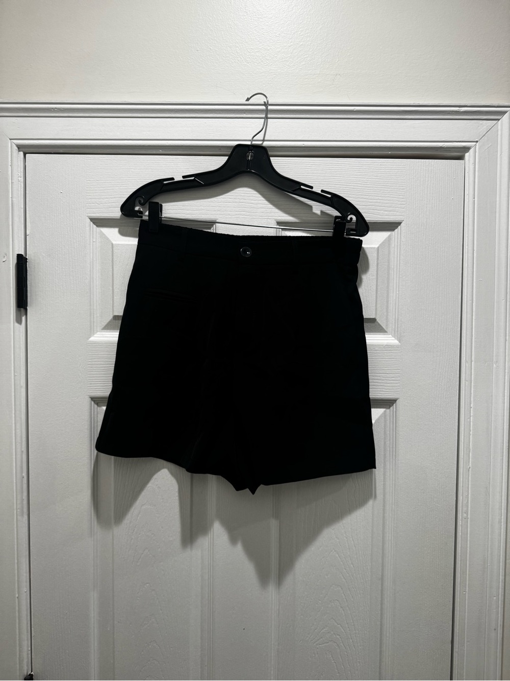Women's Black High-Waist Tailored Bermuda Shorts